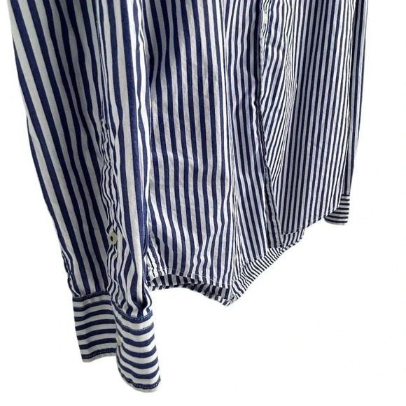 American Eagle Men's L Blue Striped Long Sleeve Button-Up Shirt Casual - Picture 4 of 8